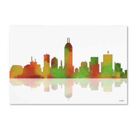 Trademark Fine Art Marlene Watson 'Indianapolis Indiana Skyline II' Canvas Art, 22x32 MW0090-C2232GG